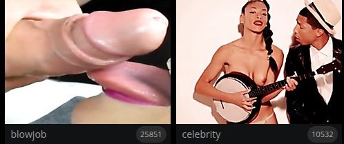 Tarjetas de categoría de thisvid.com con nombre y contador